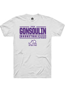 Zach Gonsoulin  TCU Horned Frogs White Rally NIL Stacked Box Short Sleeve T Shirt