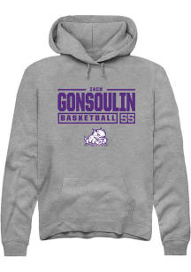 Zach Gonsoulin  Rally TCU Horned Frogs Mens Graphite NIL Stacked Box Long Sleeve Hoodie