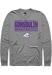 Zach Gonsoulin  TCU Horned Frogs Graphite Rally NIL Stacked Box Long Sleeve T Shirt