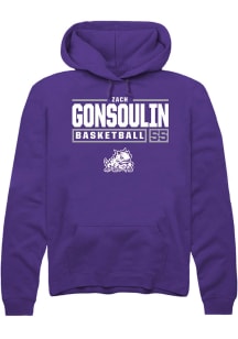 Zach Gonsoulin  Rally TCU Horned Frogs Mens Purple NIL Stacked Box Long Sleeve Hoodie