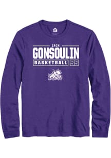 Zach Gonsoulin  TCU Horned Frogs Purple Rally NIL Stacked Box Long Sleeve T Shirt