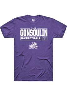 Zach Gonsoulin  TCU Horned Frogs Purple Rally NIL Stacked Box Short Sleeve T Shirt