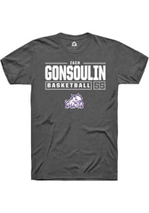 Zach Gonsoulin  TCU Horned Frogs Dark Grey Rally NIL Stacked Box Short Sleeve T Shirt