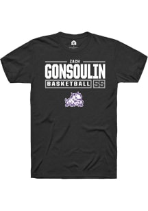 Zach Gonsoulin  TCU Horned Frogs Black Rally NIL Stacked Box Short Sleeve T Shirt