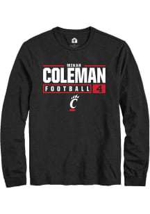 Mikah Coleman  Cincinnati Bearcats Black Rally NIL Stacked Box Long Sleeve T Shirt