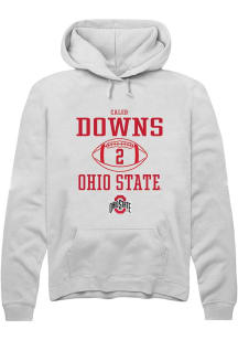 Caleb Downs  Rally Ohio State Buckeyes Mens White NIL Sport Icon Long Sleeve Hoodie