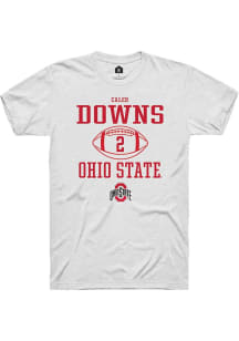 Caleb Downs  Ohio State Buckeyes White Rally NIL Sport Icon Short Sleeve T Shirt