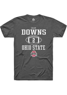 Caleb Downs  Ohio State Buckeyes Dark Grey Rally NIL Sport Icon Short Sleeve T Shirt