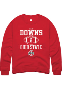 Caleb Downs  Rally Ohio State Buckeyes Mens Red NIL Sport Icon Long Sleeve Crew Sweatshirt