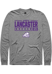 Camryn Lancaster  TCU Horned Frogs Graphite Rally NIL Stacked Box Long Sleeve T Shirt