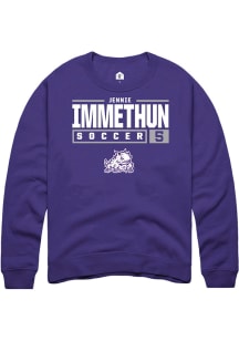 Jennie Immethun  Rally TCU Horned Frogs Mens Purple NIL Stacked Box Long Sleeve Crew Sweatshirt