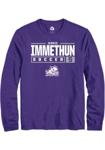 Jennie Immethun  TCU Horned Frogs Purple Rally NIL Stacked Box Long Sleeve T Shirt