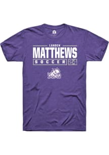 Landen Matthews  TCU Horned Frogs Purple Rally NIL Stacked Box Short Sleeve T Shirt