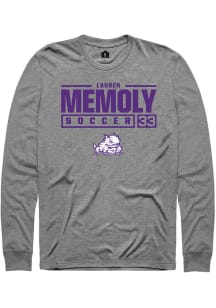 Lauren Memoly  TCU Horned Frogs Graphite Rally NIL Stacked Box Long Sleeve T Shirt