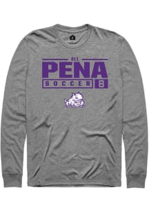 Oli Pena  TCU Horned Frogs Graphite Rally NIL Stacked Box Long Sleeve T Shirt