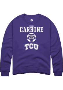 Sasha Carbone  Rally TCU Horned Frogs Mens Purple NIL Sport Icon Long Sleeve Crew Sweatshirt