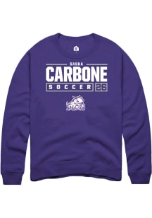 Sasha Carbone  Rally TCU Horned Frogs Mens Purple NIL Stacked Box Long Sleeve Crew Sweatshirt