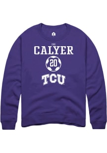 Zoe Calyer  Rally TCU Horned Frogs Mens Purple NIL Sport Icon Long Sleeve Crew Sweatshirt