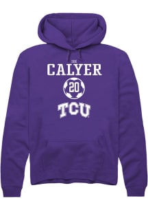Zoe Calyer  Rally TCU Horned Frogs Mens Purple NIL Sport Icon Long Sleeve Hoodie