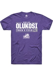Damilare Olukosi  TCU Horned Frogs Purple Rally NIL Stacked Box Short Sleeve T Shirt
