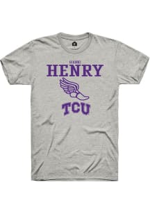 Gianni Henry  TCU Horned Frogs Ash Rally NIL Sport Icon Short Sleeve T Shirt