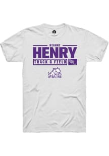 Gianni Henry  TCU Horned Frogs White Rally NIL Stacked Box Short Sleeve T Shirt