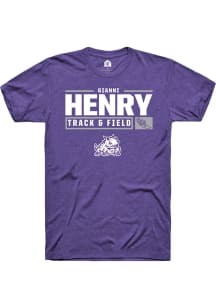 Gianni Henry  TCU Horned Frogs Purple Rally NIL Stacked Box Short Sleeve T Shirt