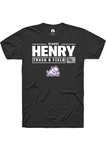 Gianni Henry  TCU Horned Frogs Black Rally NIL Stacked Box Short Sleeve T Shirt