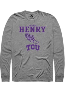 Giovouni Henry  TCU Horned Frogs Graphite Rally NIL Sport Icon Long Sleeve T Shirt