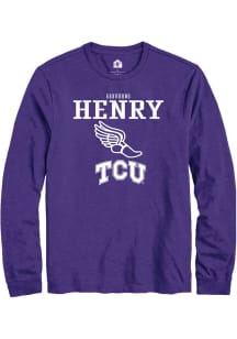 Giovouni Henry  TCU Horned Frogs Purple Rally NIL Sport Icon Long Sleeve T Shirt