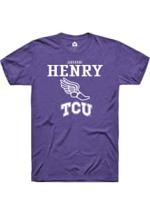 Giovouni Henry  TCU Horned Frogs Purple Rally NIL Sport Icon Short Sleeve T Shirt
