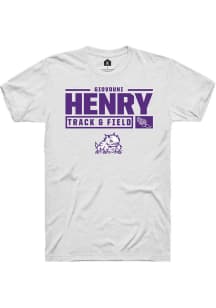Giovouni Henry  TCU Horned Frogs White Rally NIL Stacked Box Short Sleeve T Shirt