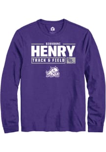 Giovouni Henry  TCU Horned Frogs Purple Rally NIL Stacked Box Long Sleeve T Shirt