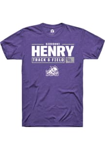 Giovouni Henry  TCU Horned Frogs Purple Rally NIL Stacked Box Short Sleeve T Shirt