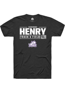 Giovouni Henry  TCU Horned Frogs Black Rally NIL Stacked Box Short Sleeve T Shirt