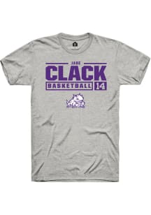 Jade Clack  TCU Horned Frogs Ash Rally NIL Stacked Box Short Sleeve T Shirt