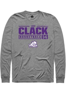 Jade Clack  TCU Horned Frogs Graphite Rally NIL Stacked Box Long Sleeve T Shirt