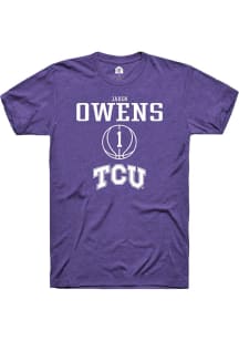 Jaden Owens  TCU Horned Frogs Purple Rally NIL Sport Icon Short Sleeve T Shirt