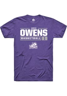 Jaden Owens  TCU Horned Frogs Purple Rally NIL Stacked Box Short Sleeve T Shirt