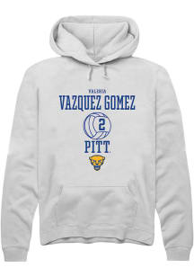 Valeria Vazquez Gomez Rally Mens White Pitt Panthers NIL Sport Icon Hooded Sweatshirt