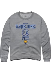 Valeria Vazquez Gomez Rally Mens Graphite Pitt Panthers NIL Sport Icon Crew Sweatshirt