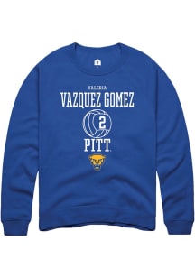 Valeria Vazquez Gomez Rally Mens Blue Pitt Panthers NIL Sport Icon Crew Sweatshirt