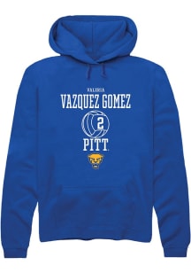 Valeria Vazquez Gomez Rally Mens Blue Pitt Panthers NIL Sport Icon Hooded Sweatshirt