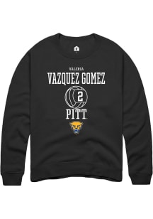 Valeria Vazquez Gomez Rally Mens Black Pitt Panthers NIL Sport Icon Crew Sweatshirt