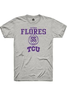 Victoria Flores  TCU Horned Frogs Ash Rally NIL Sport Icon Short Sleeve T Shirt