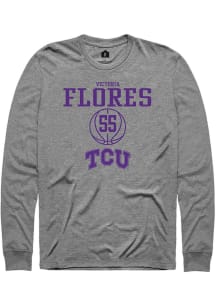 Victoria Flores  TCU Horned Frogs Graphite Rally NIL Sport Icon Long Sleeve T Shirt