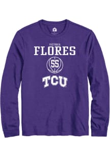 Victoria Flores  TCU Horned Frogs Purple Rally NIL Sport Icon Long Sleeve T Shirt