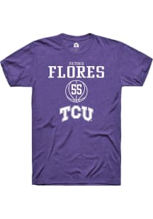 Victoria Flores  TCU Horned Frogs Purple Rally NIL Sport Icon Short Sleeve T Shirt