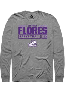Victoria Flores  TCU Horned Frogs Graphite Rally NIL Stacked Box Long Sleeve T Shirt