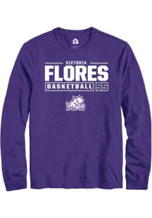 Victoria Flores  TCU Horned Frogs Purple Rally NIL Stacked Box Long Sleeve T Shirt